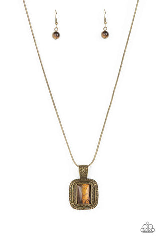 Paparazzi-Right Hand TALISMAN - Brass Necklace