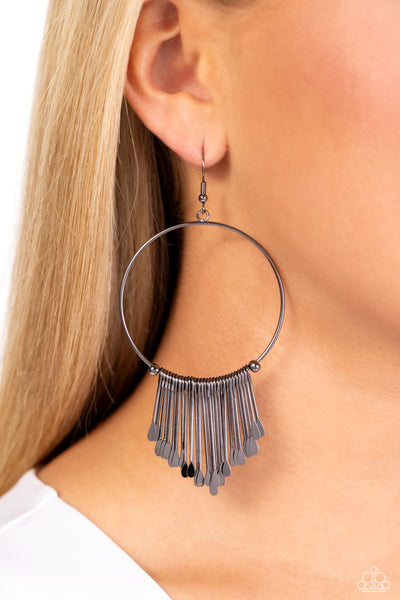 Paparazzi-The Little Dipper - Black Earring