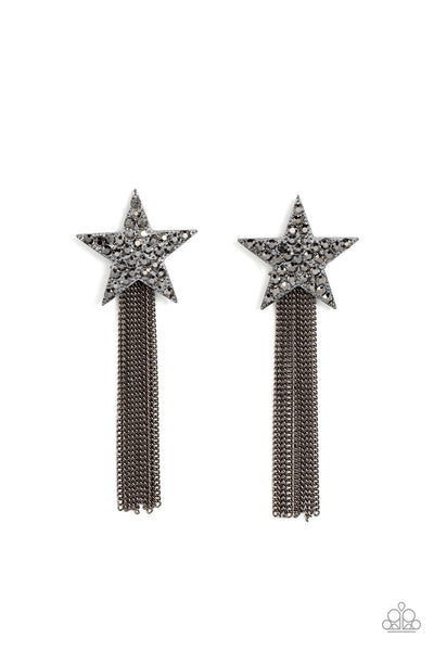 Paparazzi-Superstar Solo - Black Earring