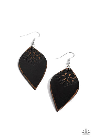 Paparazzi-Naturally Nostalgic - Black Earring