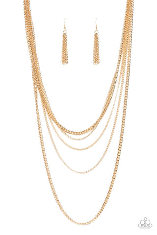 Paparazzi-Top of the Food Chain - Gold Necklace