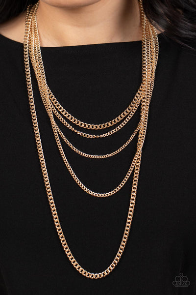 Paparazzi-Top of the Food Chain - Gold Necklace