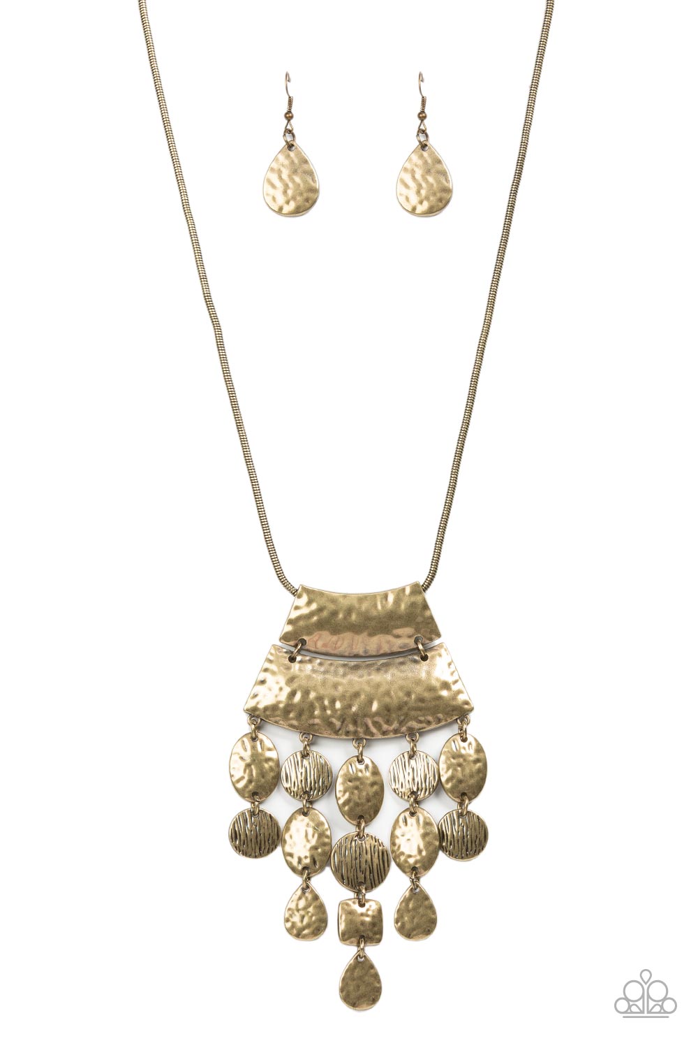 Paparazzi-Totem Trek - Brass Necklace