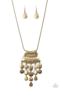 Paparazzi-Totem Trek - Brass Necklace