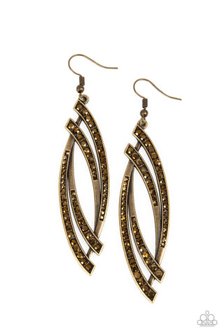 Paparazzi-Twinkle for Two - Brass Earring