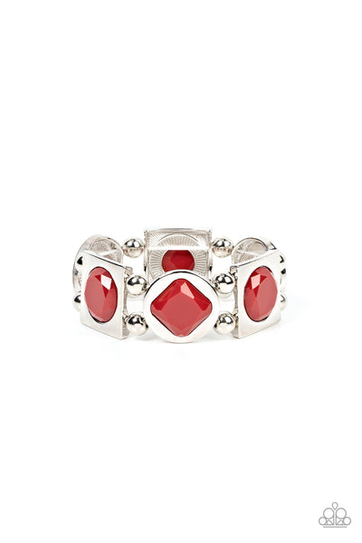 Paparazzi-Asymmetrical A-Lister - Red Bracelet