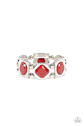 Paparazzi-Asymmetrical A-Lister - Red Bracelet