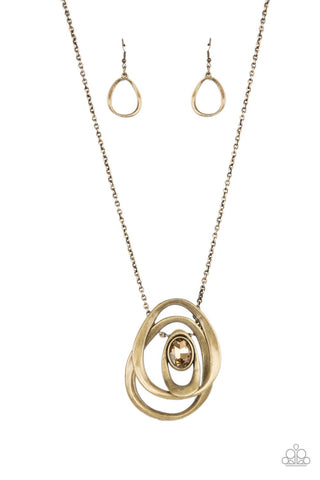 Paparazzi-Luminous Labyrinth - Brass Necklace
