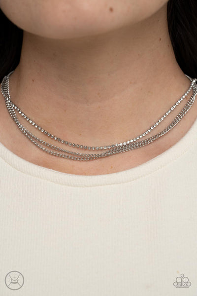 Paparazzi-Glitzy Gusto - White Necklace