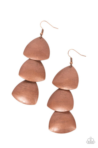 Paparazzi Modishly Metallic - Copper Earring