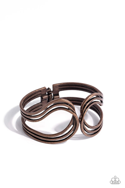 Paparazzi-Shockwave Attitude - Copper Bracelet
