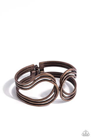 Paparazzi-Shockwave Attitude - Copper Bracelet