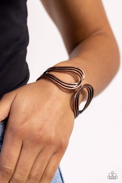 Paparazzi-Shockwave Attitude - Copper Bracelet