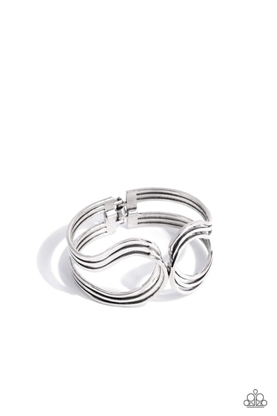 Paparazzi-Shockwave Attitude - Silver Bracelet