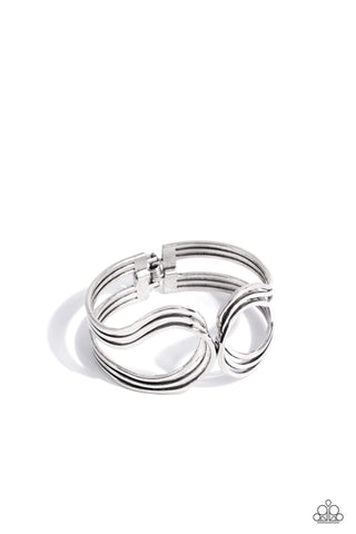 Paparazzi-Shockwave Attitude - Silver Bracelet