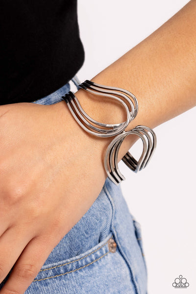 Paparazzi-Shockwave Attitude - Silver Bracelet