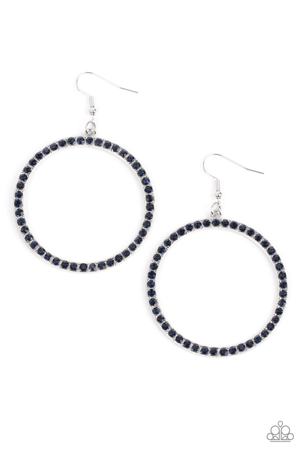 Paparazzi-Head-Turning Halo - Blue Earring
