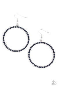Paparazzi-Head-Turning Halo - Blue Earring