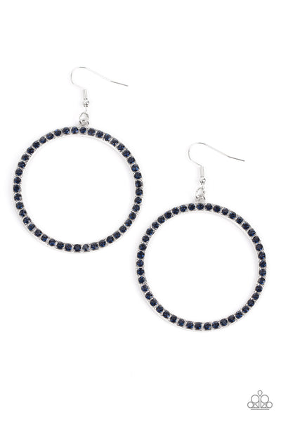 Paparazzi-Head-Turning Halo - Blue Earring