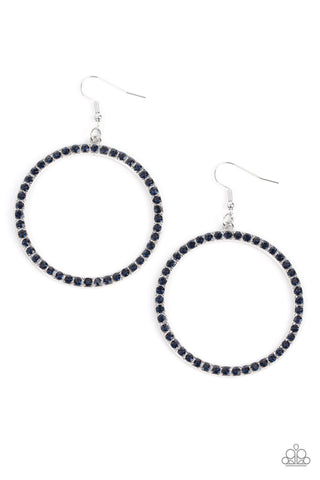 Paparazzi-Head-Turning Halo - Blue Earring