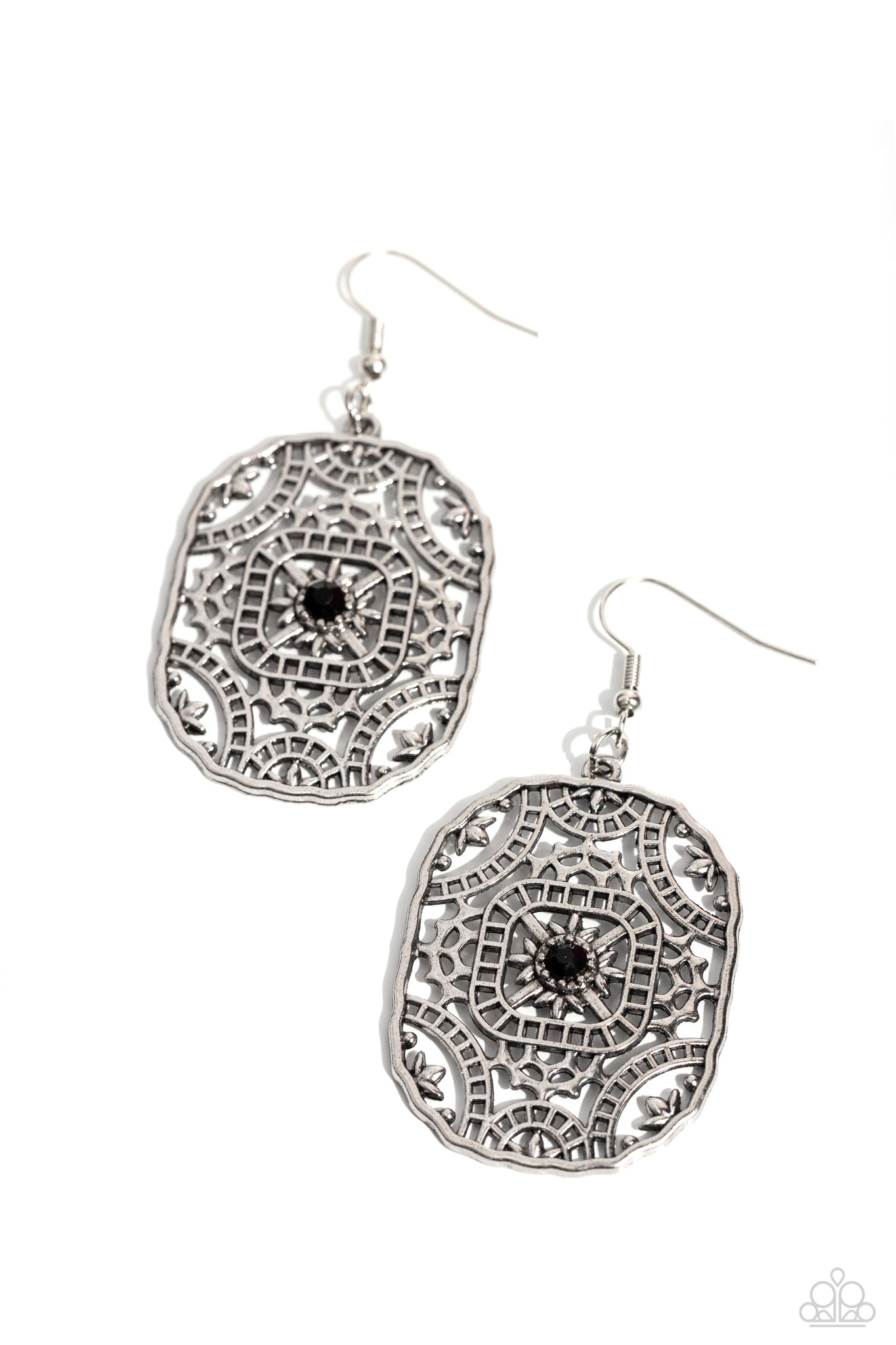 Paparazzi-Greco-Roman Romance - Black Earring