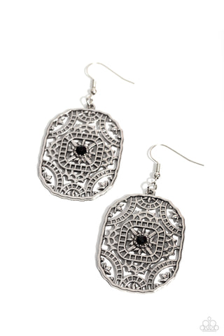 Paparazzi-Greco-Roman Romance - Black Earring