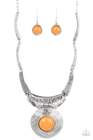 Paparazzi-EMPRESS-ive Resume - Orange Necklace