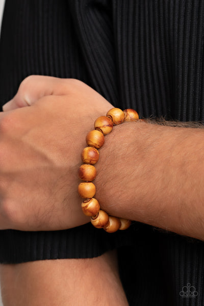 Paparazzi-Totally Timber Mill - Brown Bracelet