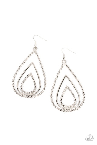 Paparazzi-Tastefully Twisty - Silver Earring