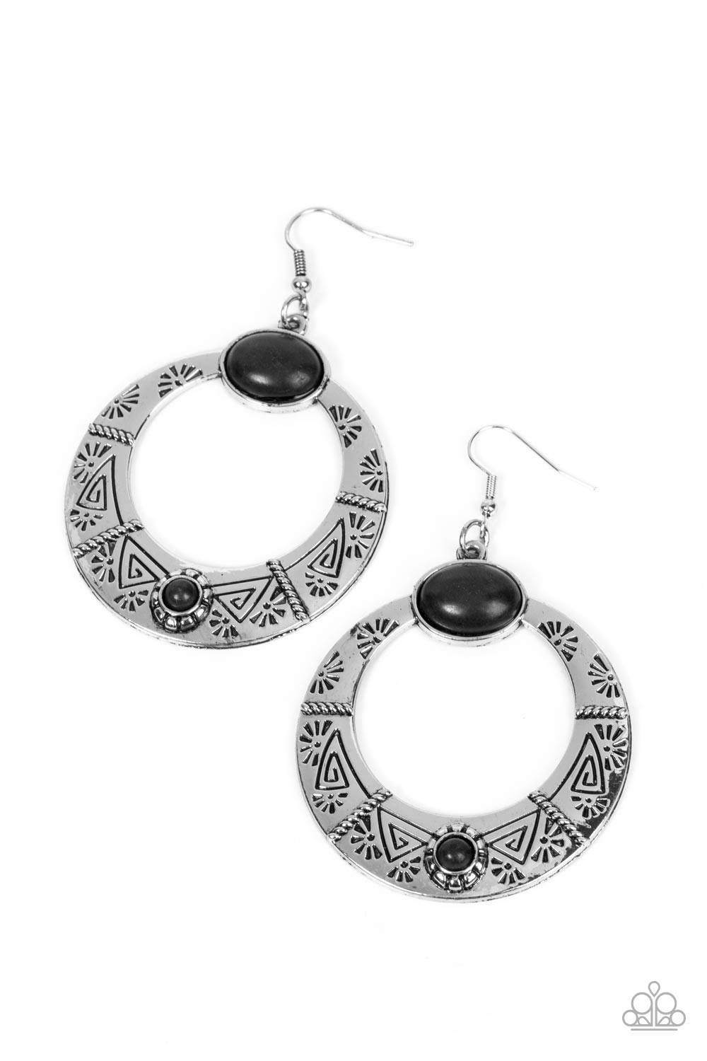 Paparazzi-Garden Glyphs - Black Earring