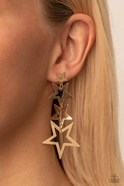 Paparazzi-Superstar Crescendo - Gold Earring