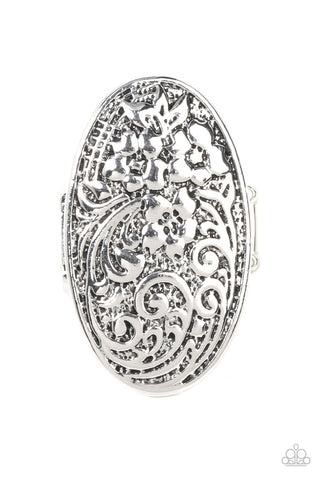 Paparazzi-Floral Fortress - Silver Ring