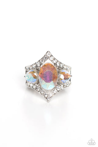 Paparazzi-Bow Down to Dazzle - White Ring