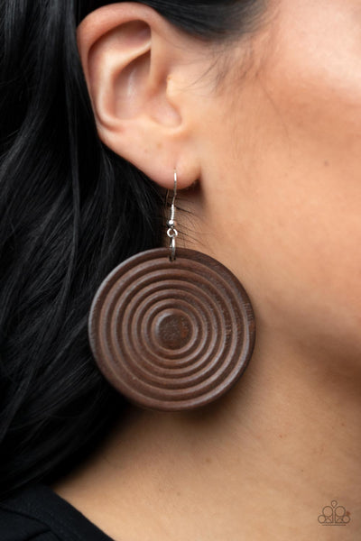 Paparazzi-Caribbean Cymbal - Brown Earring