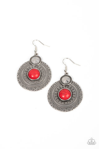 Paparazzi-Terra Throwdown - Red Earring