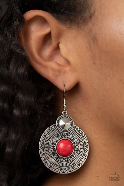 Paparazzi-Terra Throwdown - Red Earring
