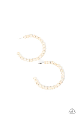 Paparazzi-Rural Retrograde - White Earring