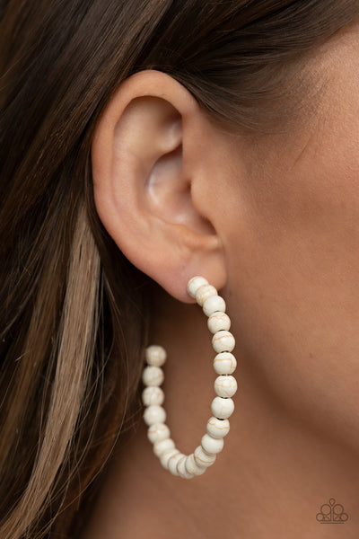 Paparazzi-Rural Retrograde - White Earring