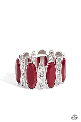 Paparazzi-Saturated Sparkle - Red Bracelet