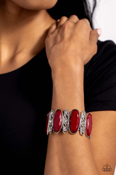 Paparazzi-Saturated Sparkle - Red Bracelet