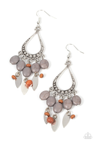 $5 Paparazzi Jewelry Gray Feathered Earring