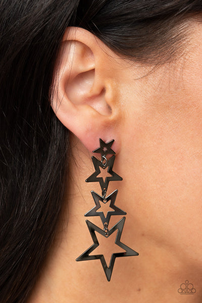 Paparazzi-Superstar Crescendo - Black Earring