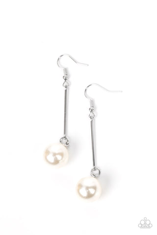 Paparazzi-Pearl Redux - White Earring