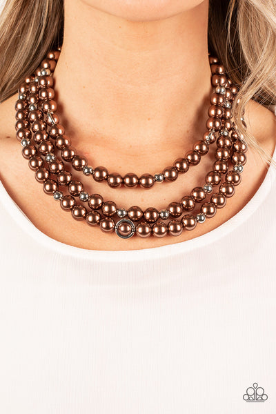Paparazzi-Needs No Introduction - Brown Necklace