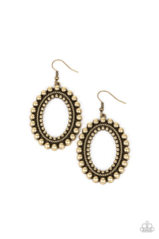 Paparazzi-Homestead Hideaway - Brass Earring