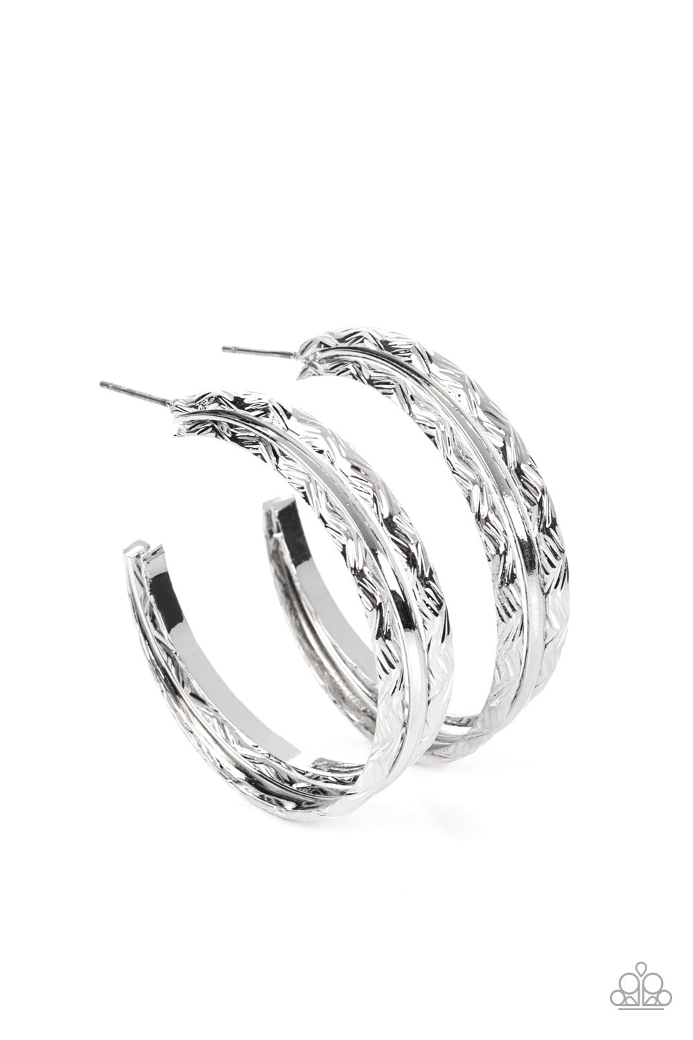 Paparazzi-CONTOUR de Force - Silver Earring