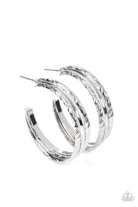 Paparazzi-CONTOUR de Force - Silver Earring