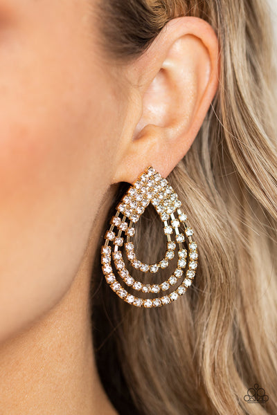 Paparazzi-Take a POWER Stance - Gold Earring