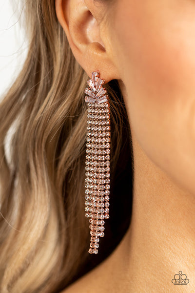 Paparazzi-Overnight Sensation - Copper Earring