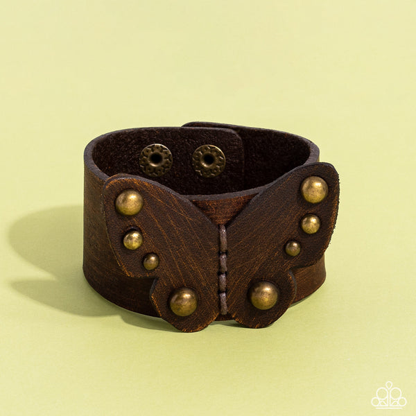 Paparazzi-Butterfly Farm - Brass Bracelet